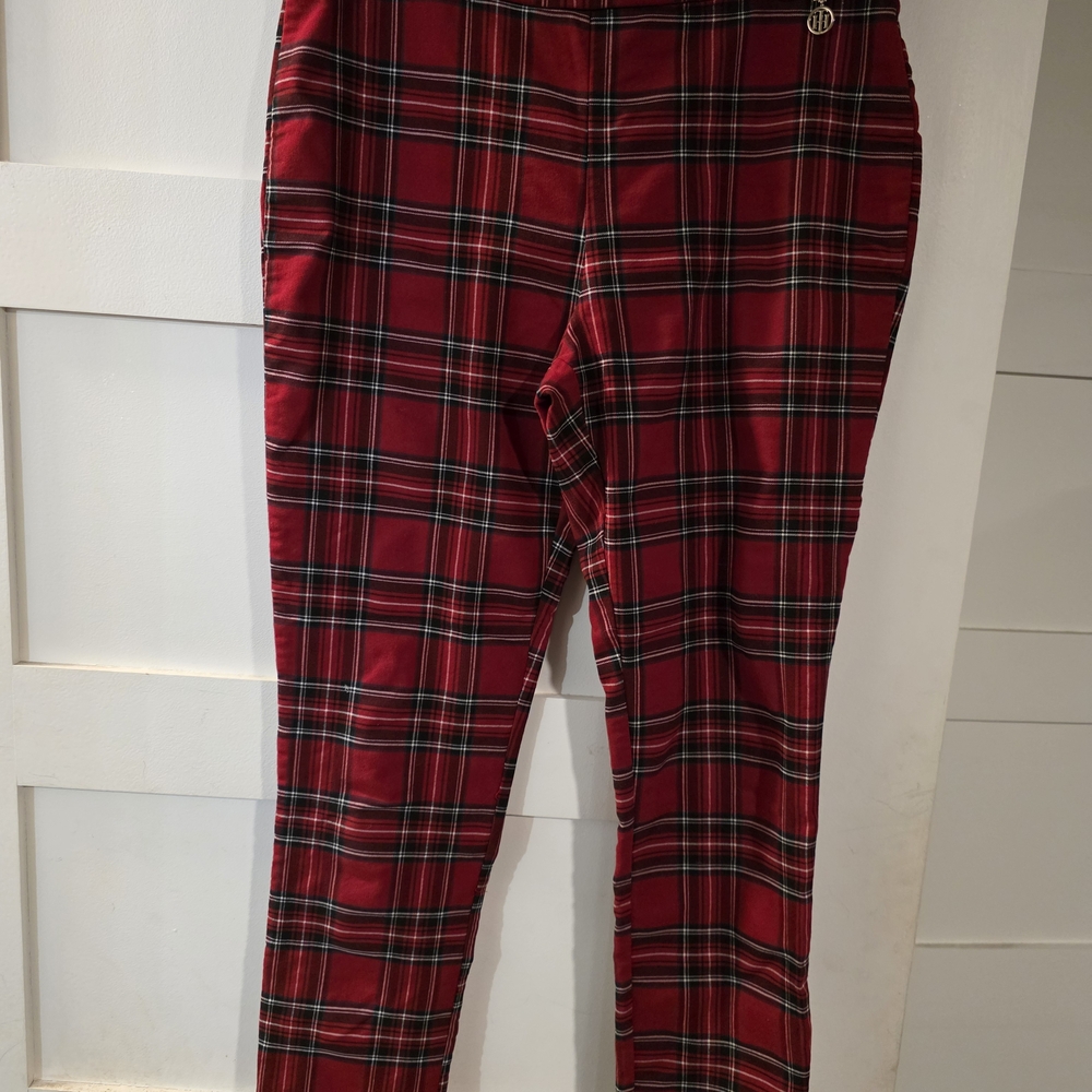 Tommy Hilfiger Red and Black Plaid Pants